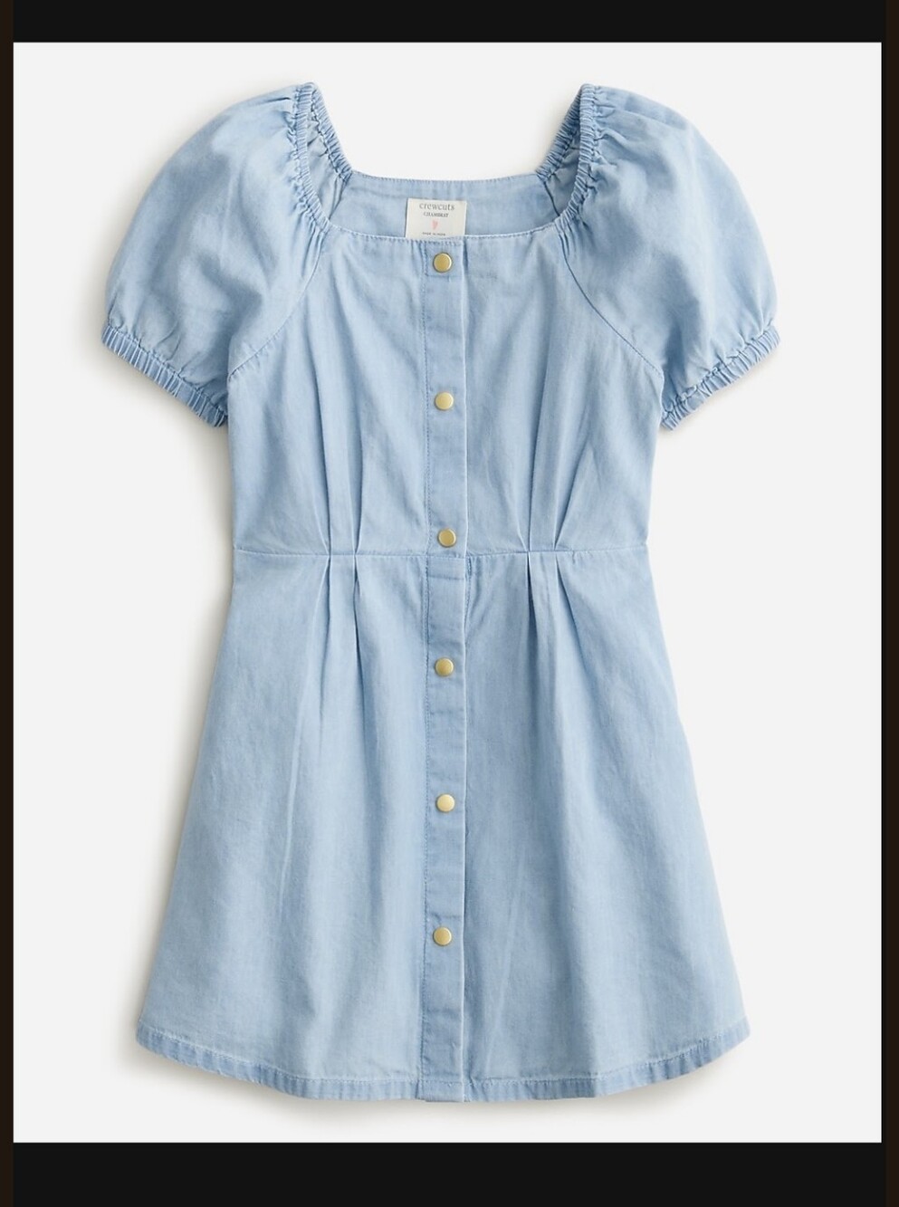 J. Crew Crewcuts Girls' button front chambray dress Size 6